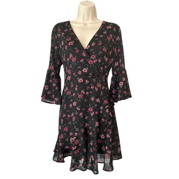 Altar'd State Black and Pink Floral Mini Dress - Picture 4 of 13